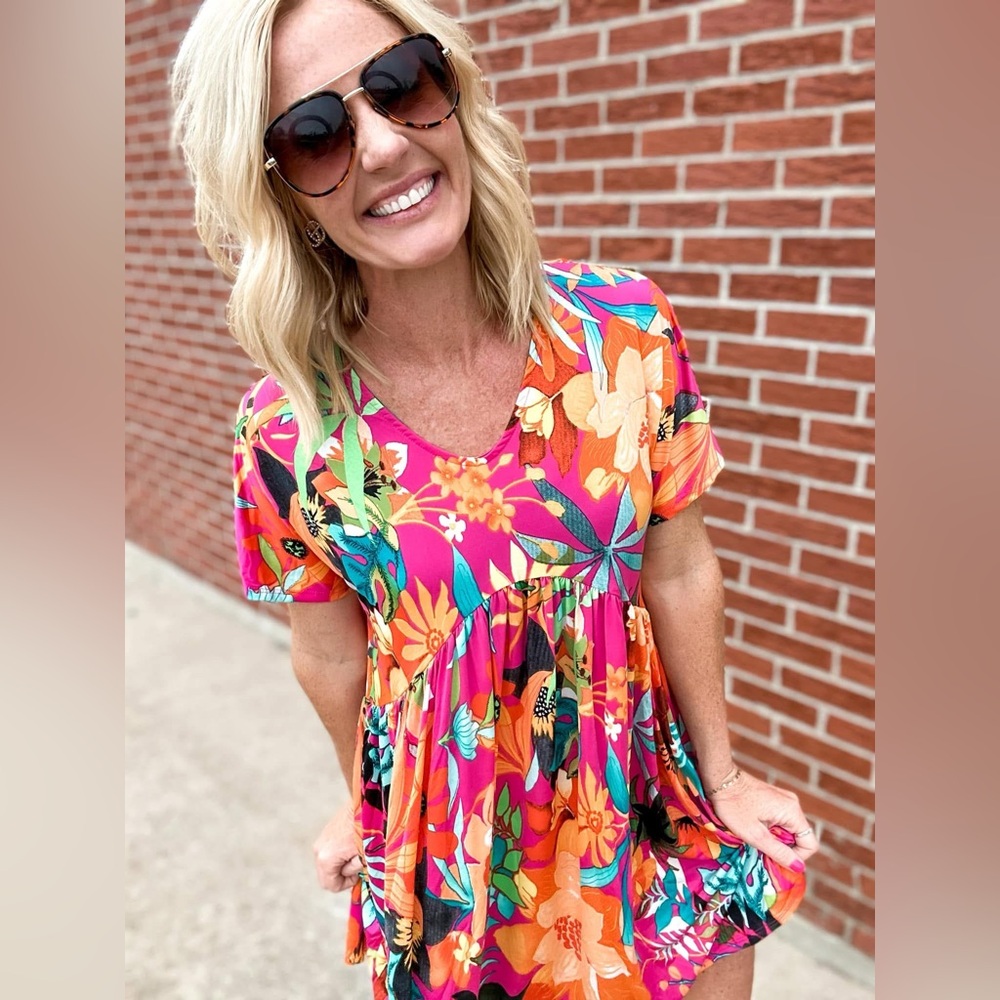 Floral V-Neck Dress